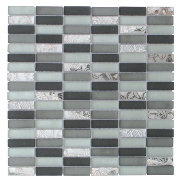 MOSAIQUE "BARRETTE ARGENT 30x30"